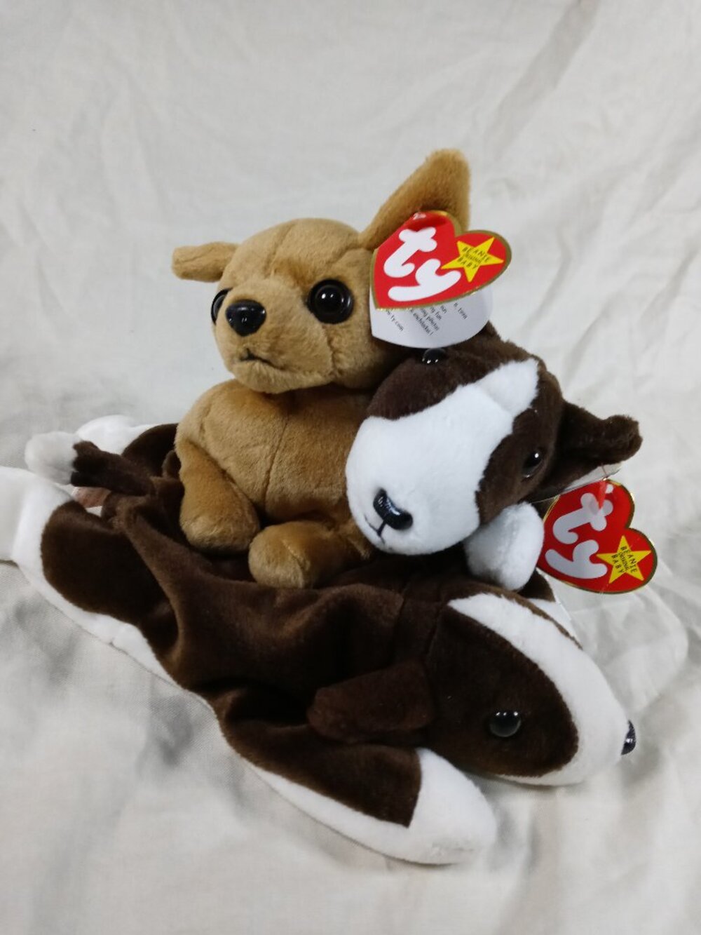 Ty Beanie Babies Collection 3 Rare Vintage 99'/ 97' Bruno Tiny Plush w Tags